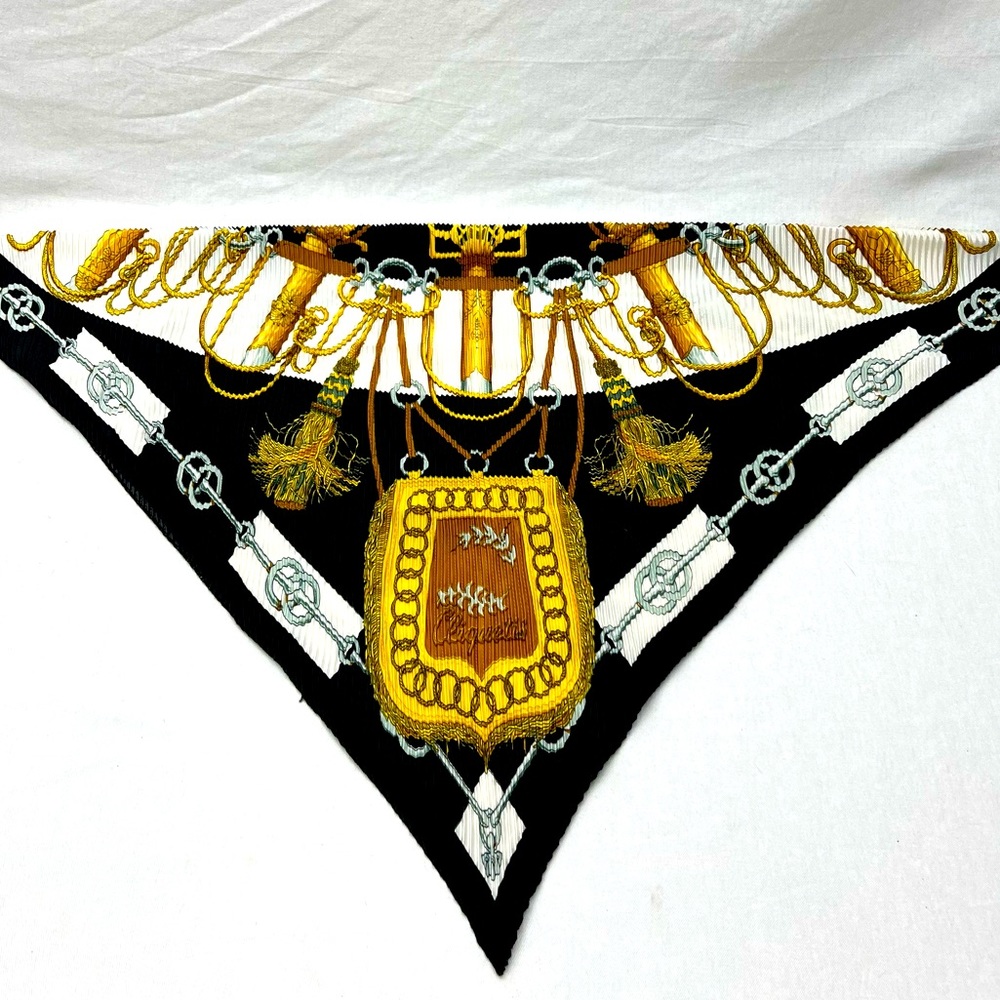 Hermès Cliquetis Pattern Silk Scarf 35” x 46” swords ropes